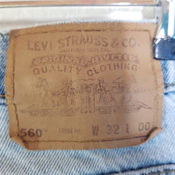 Vtg Levis 560 orange tab cut off jean shorts usa - Picture 6 of 11